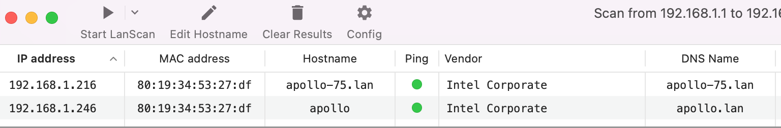 Apollo with ethernet — dhclient eno1