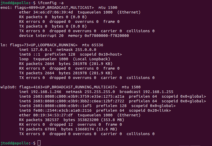 LanScan — before adding ethernet
